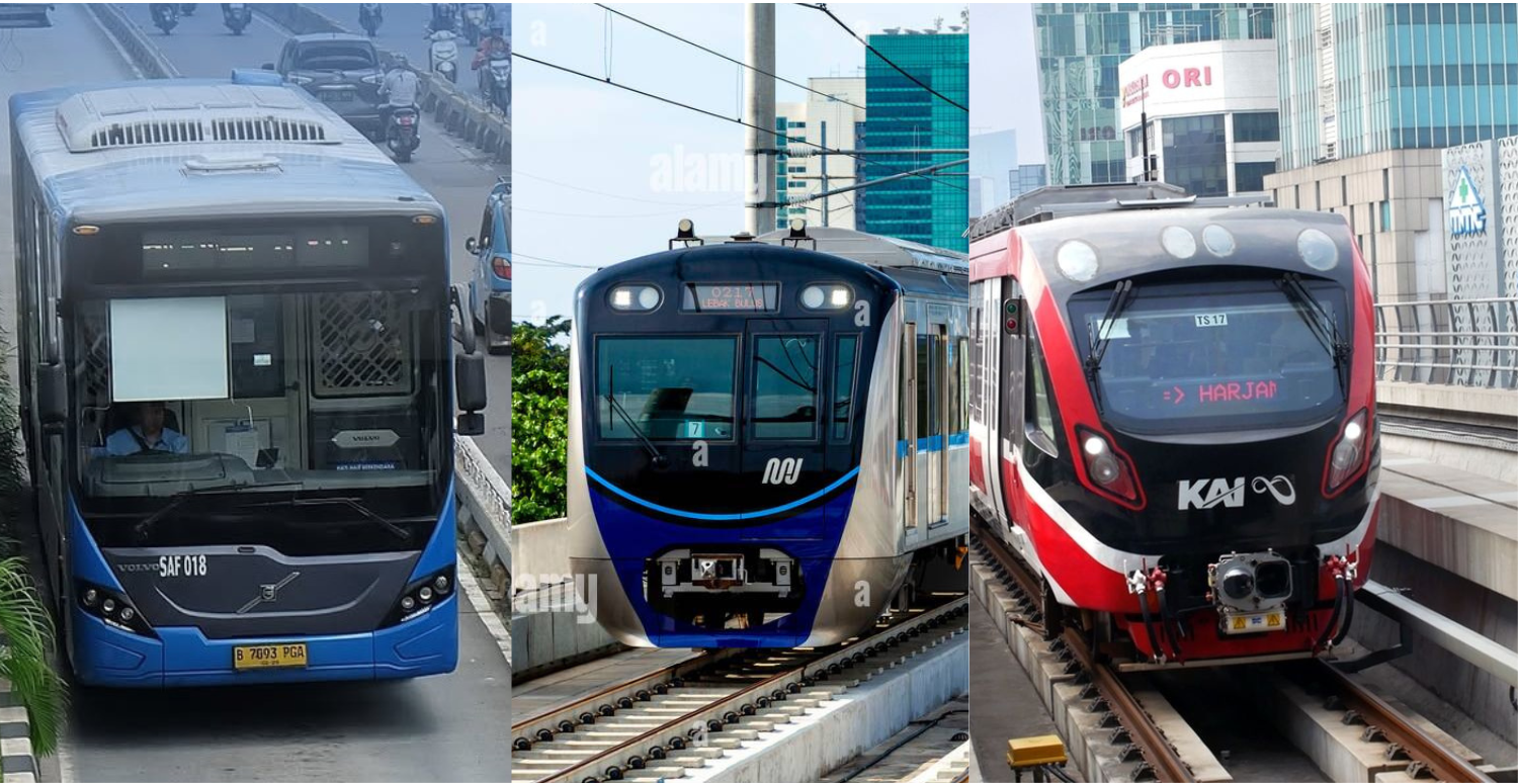 TRansjakarta, MRT Jakarta dan LRT Jakarta, tiga transportasi umum yang bisa di akses secara gratis oleh Kelompok masyarakat tertentu yang diatur dalam Pergub no 33 tahun 2025. Foto: Dok. wartakansaja.com